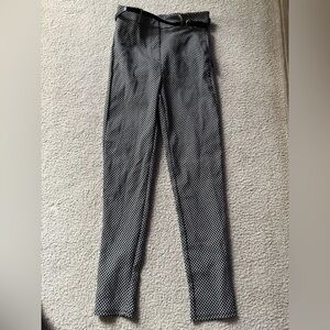 Iris Monochrome Patterned Trousers pants with belt business classy